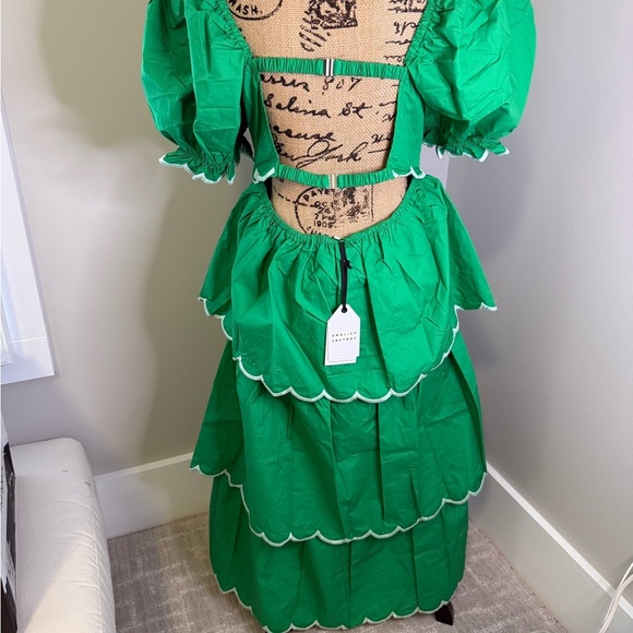 Anthropologie’s English Factory Green Scalloped Maxi Dress - Picture 8 of 10